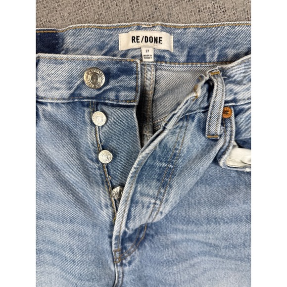 RE/DONE High Rise Stove Pipe Jeans Light Wash Straight Button Fly Jeans Size 27 - Picture 3 of 13